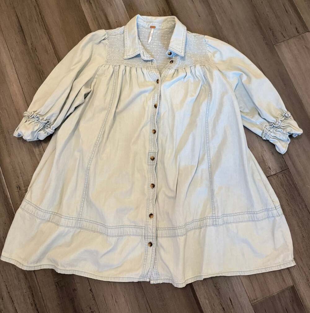 Free People Vanessa Denim Tunic Top